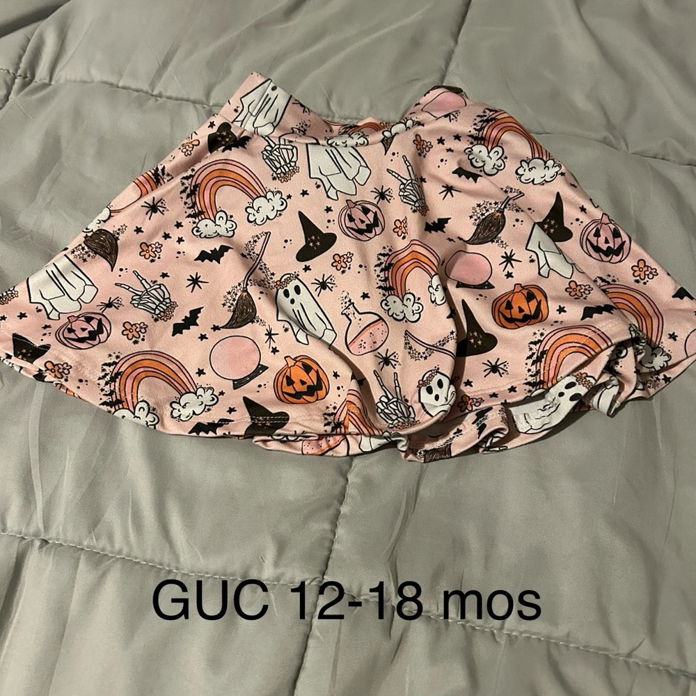Halloween Themed Pink Skort for Kids